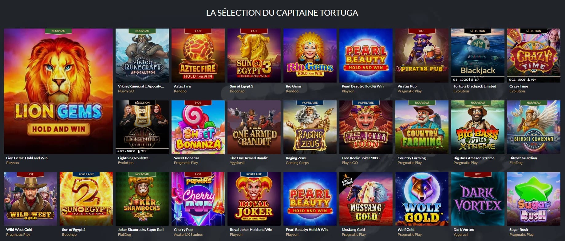 jeux casino tortuga